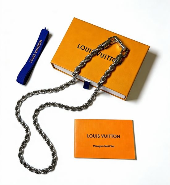 Louis Vuitton LV Vintage Retro Punk Silver Necklace