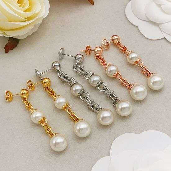 Fendi Tassel Pearl Stud Earrings