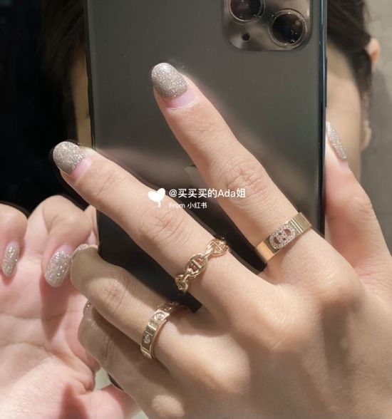 Hermes Classic Pattern Sterling Silver Ring