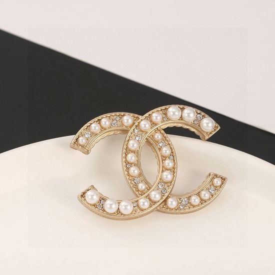 Chanel Classic Sign Pearl Decor Brooch