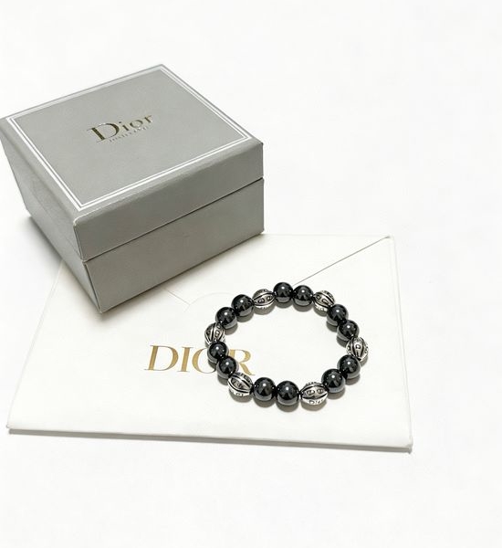 Christian Dior CD Vintage Agate Thai Silver Style Bracelet