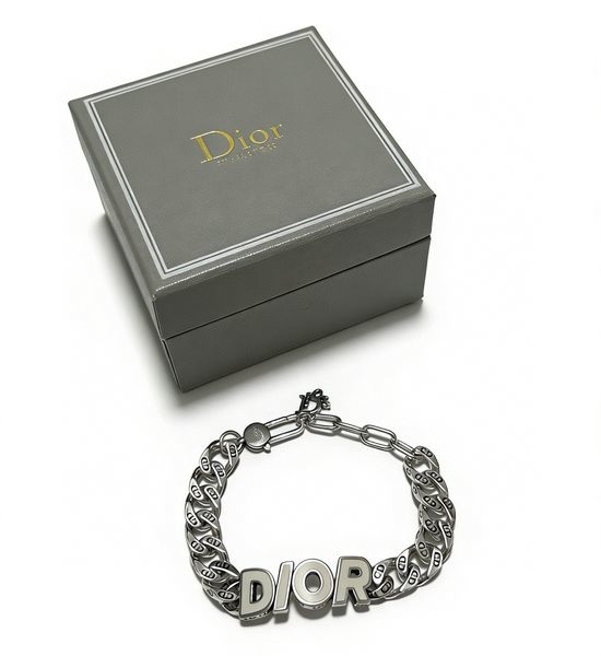 Christian Dior CD Vintage Cuban Chain Bracelet