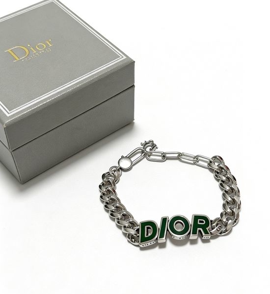 Christian Dior CD Vintage Retro Silver Bracelet