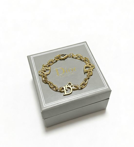 Christian Dior CD Vintage Retro Silver Bracelet
