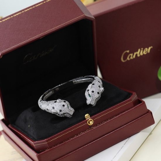 Cartier Full Diamond Leopard Cuff Bracelet