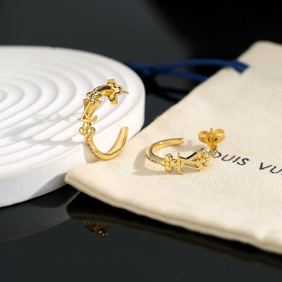 Louis Vuitton LV Classic Polished Logo Stud Earrings