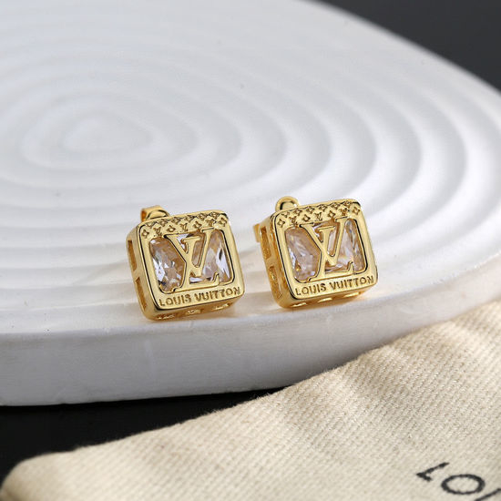 Louis Vuitton LV Cut Polished Stud Earrings Minimalist Elegant Jewelry