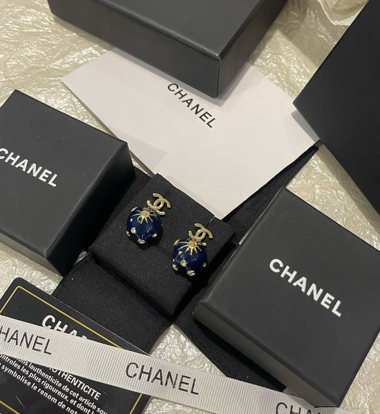 Chanel Planet Design Stud Earrings