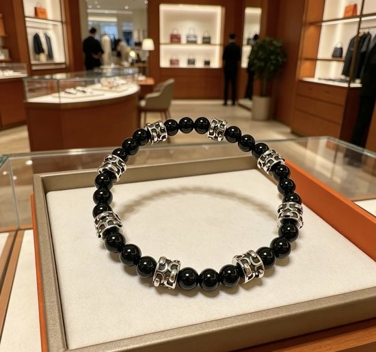 Hermes Classic Distressed Beaded Bracelet Elegant Design
