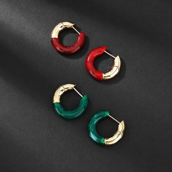 Bottega Veneta BV Enamel Metal Simple Stud Earrings