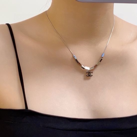 Chanel Silver Color Fade Resistant Necklace