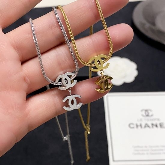 Chanel Double Pendant Layered Necklace