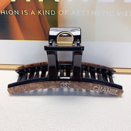 Chanel Rhinestone Logo Hair Claw Clip