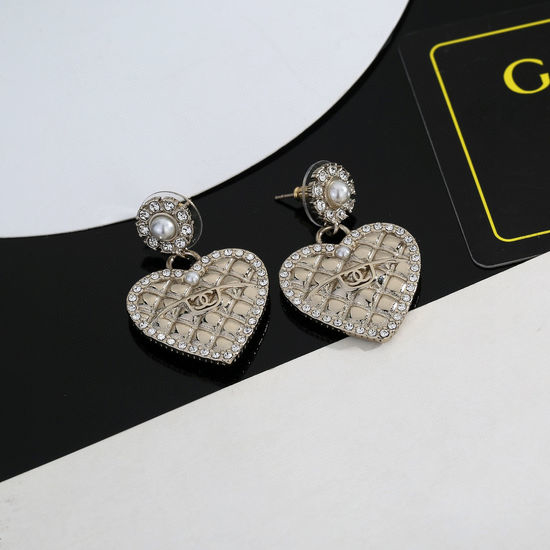 Chanel Light Gold Heart Shape Earrings