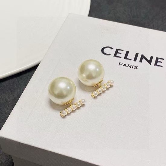 Celine Pearl Stud Earrings Unique Design