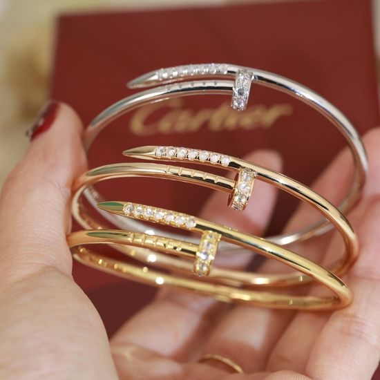 Cartier Crystal Studded Classic Cuff Bangle