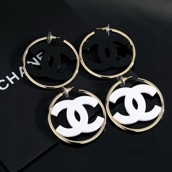 Chanel Acrylic Round Stylish Premium Stud Earrings