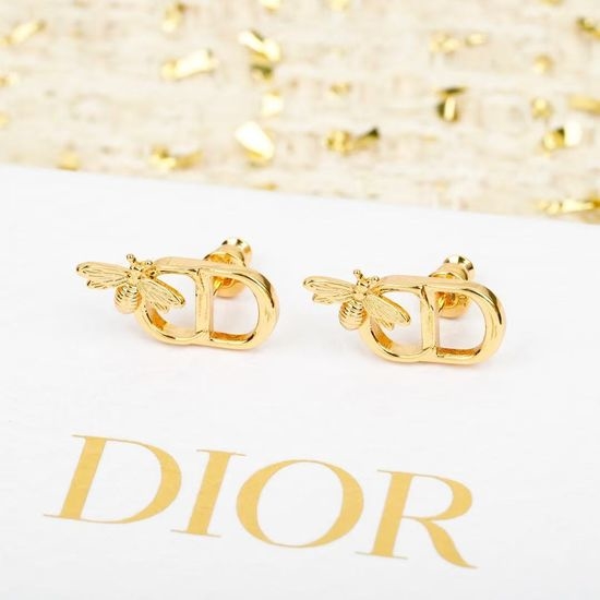 Christian Dior CD Classic Bee Motif Stud Earrings for Casual Wear