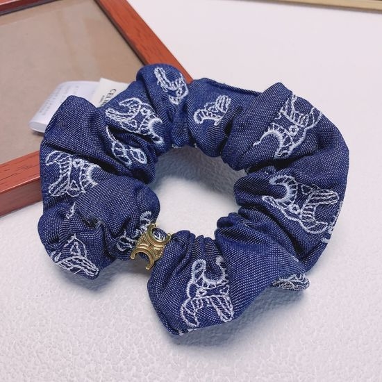Celine Embroidered Satin Hair Scrunchie Single