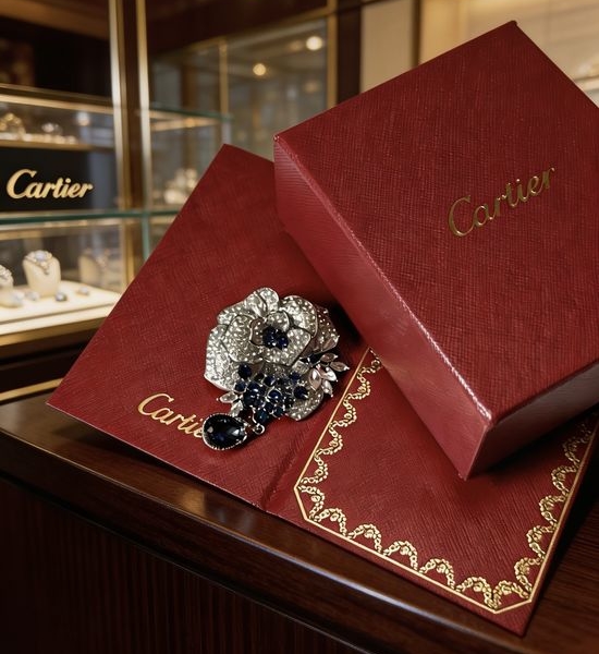 Cartier Luxury Leopard Inlaid Brooch