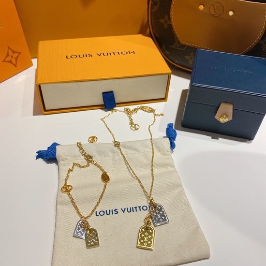 Louis Vuitton LV Two Tone Monogram Jewelry Set