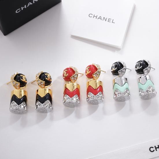 Chanel Elegant Beaded Diamond Earrings