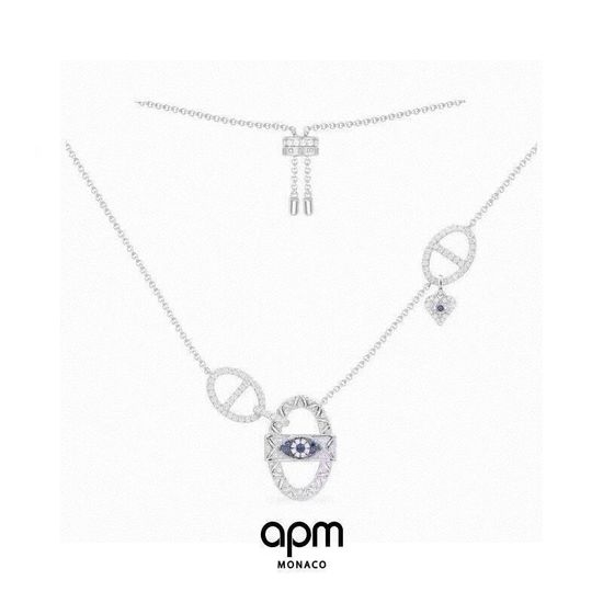 Apm monaco Blue Evil Eye Adjustable Pendant Necklace