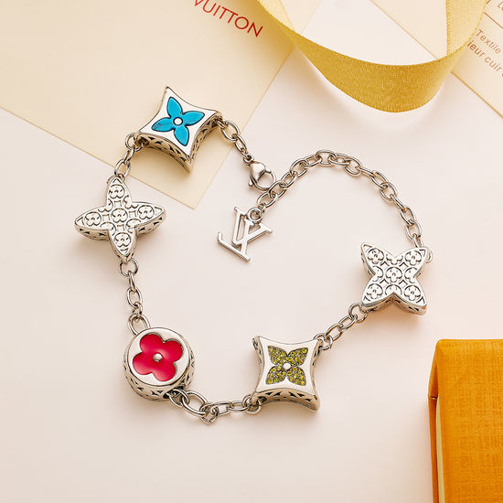 Louis Vuitton LV Flower Beaded Enamel Adjustable Bracelet