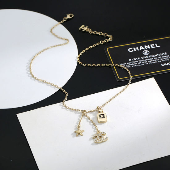 Chanel Perfume Bottle Pendant Classic Necklace