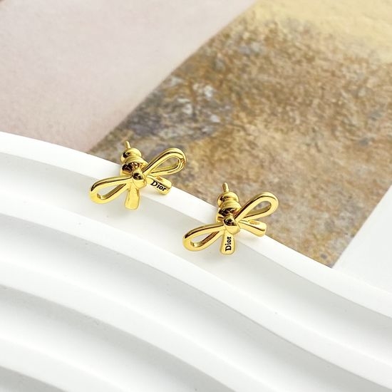 Christian Dior CD Mini Bow Dior Earrings with Dior Logo