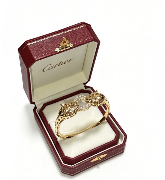 Cartier Vintage Gold Tone Ring Design Bracelet