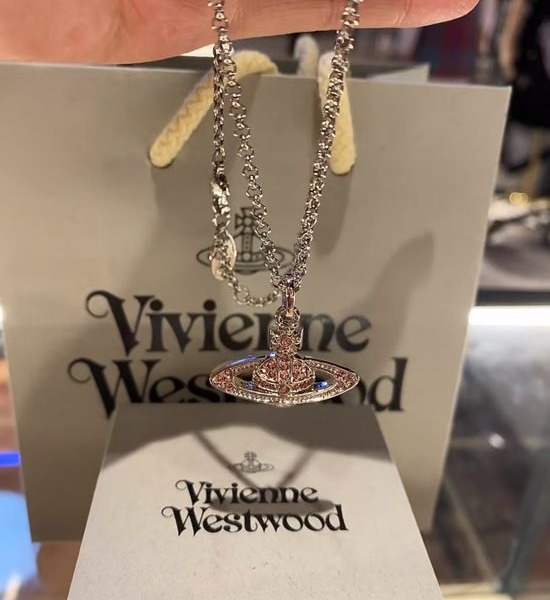 Vivienne Westhood Diamond Saturn Pendant Necklace