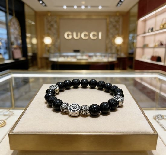 Gucci Natural Black Agate Bracelet Classic Design