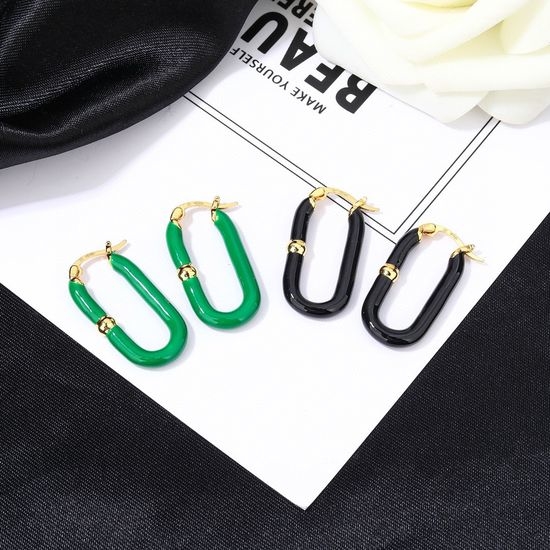 Bottega Veneta BV Simple Stylish Enamel Stud Earrings