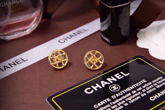 Chanel Elegant Hollow Out Stud Earrings