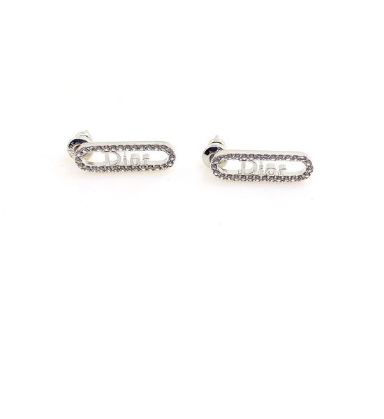 Christian Dior CD Oval Letter Drop Earrings