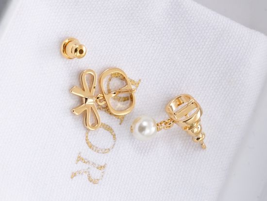 Christian Dior CD Beaded Rhinestone Earrings Elegant