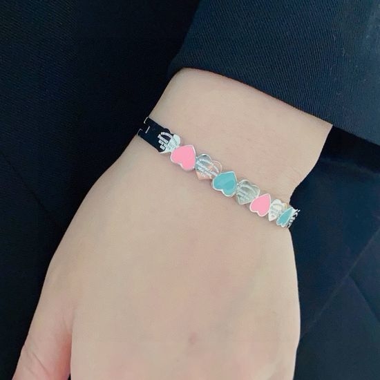 Fendi Crystal Heart Shape Bracelet