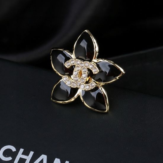 Chanel Rhinestone Petal Brooch Delicate Accessory