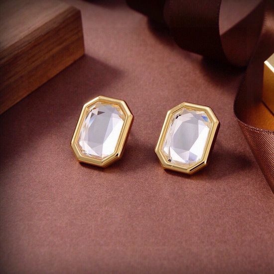 Balenciaga Unique Square Crystal Stud Earrings