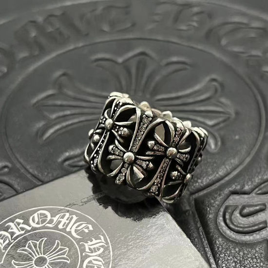 Chrome Hearts Diamond Inlaid Cross Ring