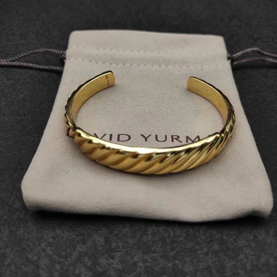 David Yurman Gold Wavy Cuff Bangle
