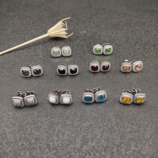 David Yurman Square Gemstone Stud Earrings