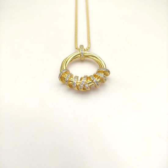 David Yurman Gold Diamond Twisted Clasp Necklace