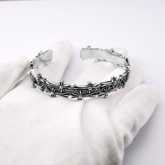 Chrome Hearts Cross Design Adjustable Open Bangle