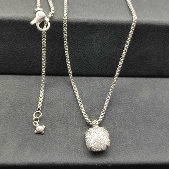 David Yurman Pavé Four Prong Pendant Necklace