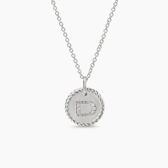 David Yurman Diamond Accent Initial D Pendant Necklace
