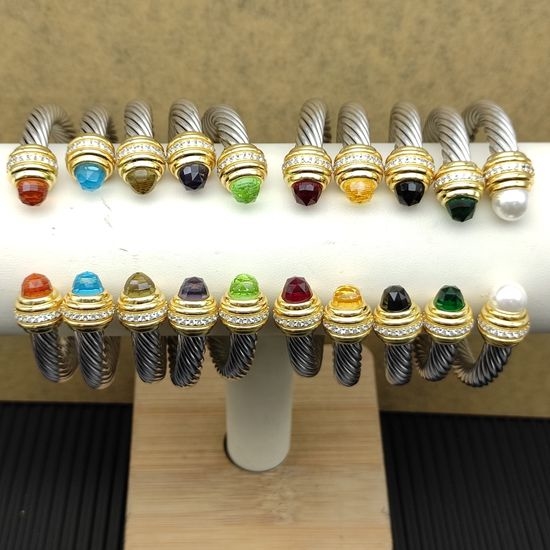 David Yurman Multi Gemstone Inlaid Bangle