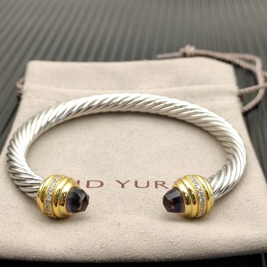 David Yurman Gold Amethyst Head Bangle