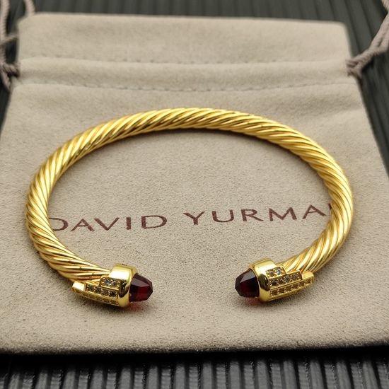 David Yurman 5mm Gold Five-Row Ruby Bracelet